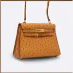 Hermès Mini Kelly 20 Cognac Ostrich Gold Hardware Replica Bags