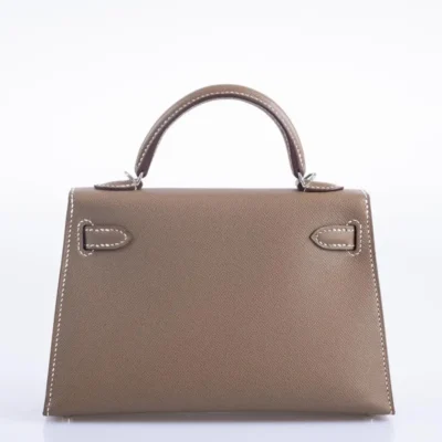 Hermès Mini Kelly 20 Etoupe Madame Palladium Hardware