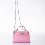 Hermès Mini Kelly 20 II Sellier 5P Bubblegum Pink Epsom Palladium Hardware Quality Rep