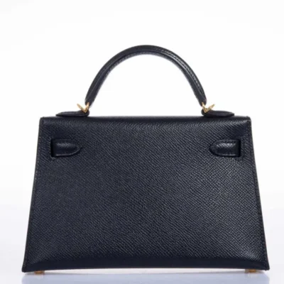 Hermès Mini Kelly 20 II Sellier Black Epsom Gold Hardware Replica Quality