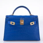 Hermès Mini Kelly 20 II Sellier Blue Royal Matte Alligator Mississippiensis Gold Hardware High-quality Lushentic Grade