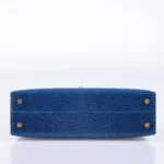 Hermès Mini Kelly 20 II Sellier Blue Sapphire Niloticus Lizard Gold Hardware Luxury bag