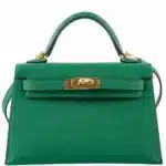 Hermès Mini Kelly 20 II Sellier Cactus Epsom Palladium Hardware