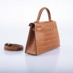 Hermès Mini Kelly 20 II Sellier Gold Matte Alligator Mississippiensis Gold Hardware Fake luxury bags for sale