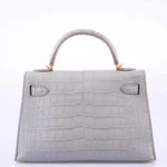 Hermès Mini Kelly 20 II Sellier Gris Perle Matte Alligator Mississippiensis Gold Hardware