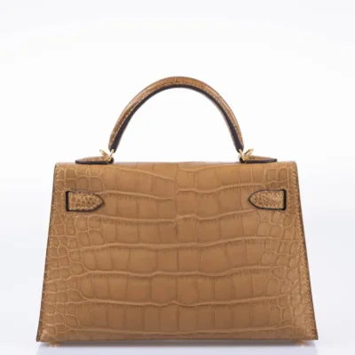 Hermès Mini Kelly 20 II Sellier Kraft Matte Alligator Mississippiensis Gold Hardware Luxury bag