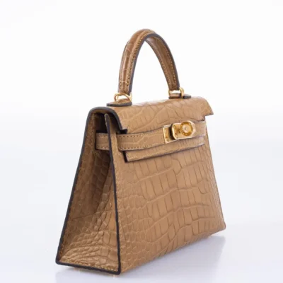 Hermès Mini Kelly 20 II Sellier Kraft Matte Alligator Mississippiensis Gold Hardware Luxury bag