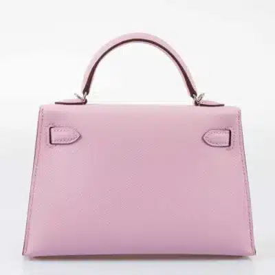 Hermès Mini Kelly 20 II Sellier Mauve Sylvestre Epsom Palladium Hardware Replica Designer Bags