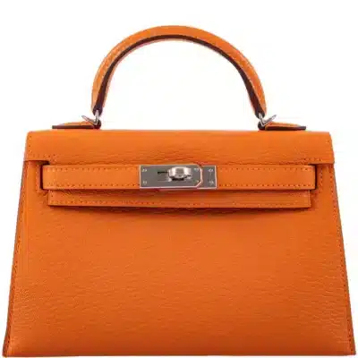 Hermès Mini Kelly 20 II Sellier Orange Verso Gold Chevre Palladium Hardware