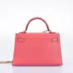 Hermès Mini Kelly 20 II Sellier Rose Lipstick Chevre Gold Hardware