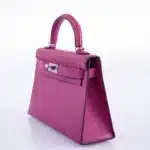 Hermès Mini Kelly 20 II Sellier Rose Pourpre Chevre Palladium Hardware Affordable