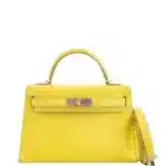 Hermès Mini Kelly 20 Lime Chèvre Palladium Hardware