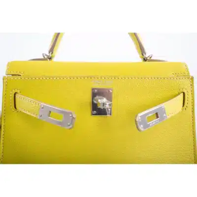 Hermès Mini Kelly 20 Lime Chèvre Palladium Hardware