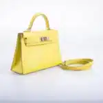 Hermès Mini Kelly 20 Lime Chèvre Palladium Hardware