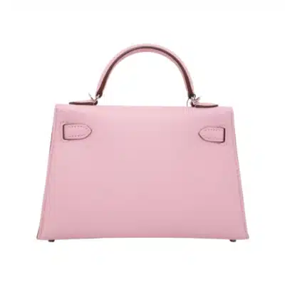 Hermès Mini Kelly 20 Mauve Sylvestre Epsom Palladium Hardware Luxury replica handbags