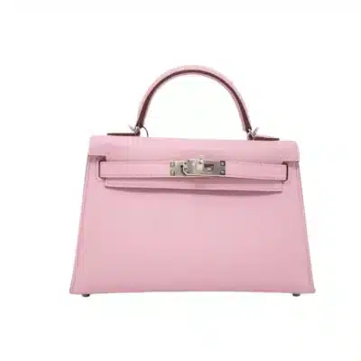 Hermès Mini Kelly 20 Mauve Sylvestre Epsom Palladium Hardware Luxury replica handbags