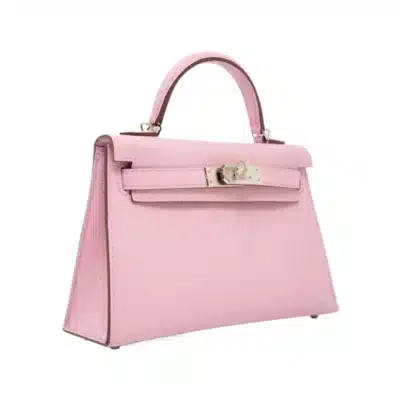 Hermès Mini Kelly 20 Mauve Sylvestre Epsom Palladium Hardware Luxury replica handbags