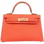 Hermès Mini Kelly 20 Poppy Orange Chevre Gold Hardware Luxury bag