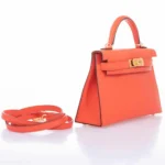 Hermès Mini Kelly 20 Poppy Orange Chevre Gold Hardware Luxury bag