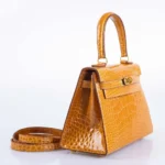 Hermès Mini Kelly 20 Sellier Saffron Shiny Alligator Mississippiensis Gold Hardware replica bags