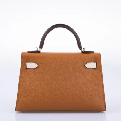 Hermès HSS Mini Kelly 20 Tri-Color Gold/Nata/Black Epsom Palladium Hardware Replica Bags