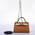 Hermès HSS Mini Kelly 20 Tri-Color Gold/Nata/Black Epsom Palladium Hardware Replica Bags