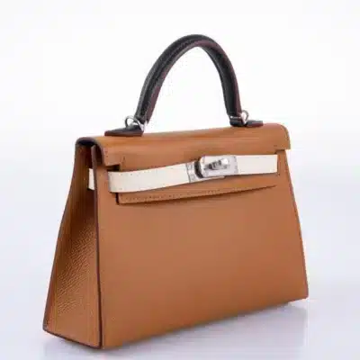 Hermès HSS Mini Kelly 20 Tri-Color Gold/Nata/Black Epsom Palladium Hardware Replica Bags