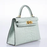 Hermès Mini Kelly 20 Vert D'Eau Matte Alligator Mississippiensis Gold Hardware Replica designer handbags