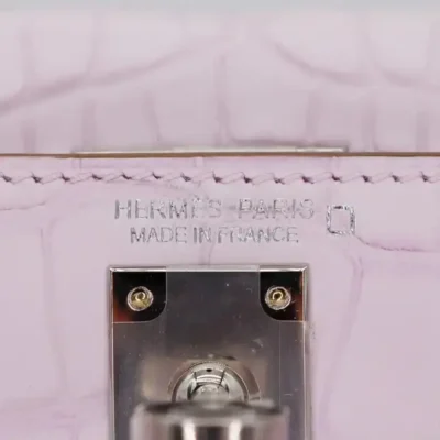 Hermès Mini Kelly II Sellier Mauve Pale Matte Alligator Missipensis logo1