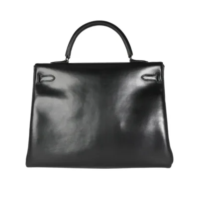 Hermès Rare Collectible Kelly 35 So Black Box Calfskin PVD Hardware Replica luxury handbags