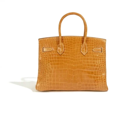 Hermès Rare Collectible 2008 Birkin 30 Yellow Matte Alligator Mississippiensis Diamonds Palladium Hardware