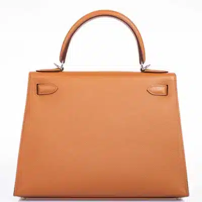 Hermès Rare Collectible 2018 Kelly 28 Sellier Gold/Celeste/Blue Epsom, Myore & Clemence Resort S Palladium Hardware