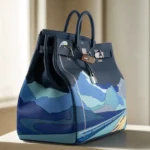 Hermès Rare Collectible 2019 Birkin 50 Blue De Prusse Togo, Swift & Clemence Endless Road Haute À Courroies Palladium Hardware