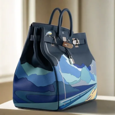 Hermès Rare Collectible 2019 Birkin 50 Blue De Prusse Togo, Swift & Clemence Endless Road Haute À Courroies Palladium Hardware