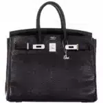 Hermès Rare Collectible Birkin 25 Black Salvator Lizard Jacob & Co. Diamond Encrusted 18k White Gold Hardware