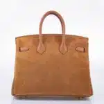 Hermès Rare Collectible Birkin 25 Gold Suede & Swift Grizzly Gold Hardware