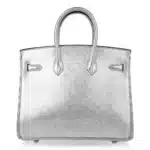 Hermès Rare Collectible Birkin 25 Metallic Silver Chevre Brushed Palladium Hardware