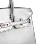 Hermès Rare Collectible Birkin 25 Metallic Silver Chevre Brushed Palladium Hardware