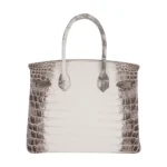 Hermès Rare Collectible Birkin 30 Blanc Himalaya Crocodile Diamond Encrusted 18k White Gold Hardware