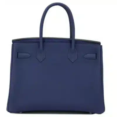 Hermès Rare Collectible Birkin 30 Blue Sapphire Togo, Swift, & Canvas 3 In 1 Handbag Palladium Hardware Lushentic inspired bags