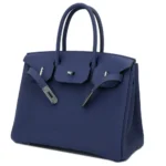 Hermès Rare Collectible Birkin 30 Blue Sapphire Togo, Swift, & Canvas 3 In 1 Handbag Palladium Hardware Lushentic inspired bags