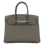 Hermès Rare Collectible Birkin 30 Gris Meyer Togo & Canvas 3 In 1 Handbag Palladium Hardware