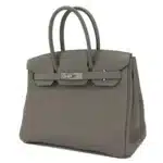 Hermès Rare Collectible Birkin 30 Gris Meyer Togo & Canvas 3 In 1 Handbag Palladium Hardware