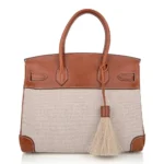 Hermès Rare Collectible Birkin 30 Multicolor Toile & Barenia Crinoline Bag Charm Palladium Hardware Replica luxury handbag