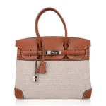 Hermès Rare Collectible Birkin 30 Multicolor Toile & Barenia Crinoline Bag Charm Palladium Hardware Replica luxury handbag