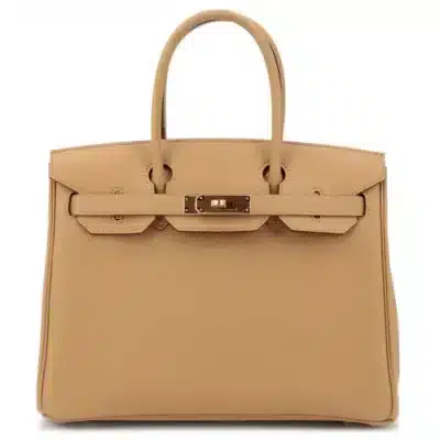 Hermès Rare Collectible Birkin 30 Retourne Biscuit Togo, Toile H, & Swift 3 In 1 Handbag Gold Hardware