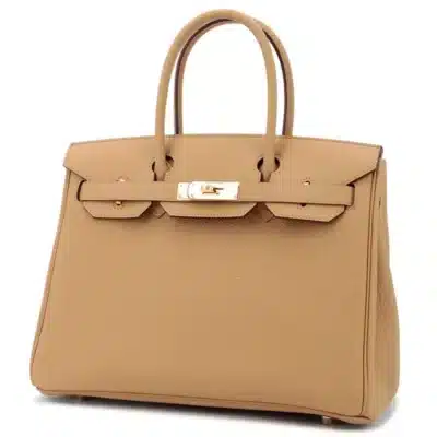 Hermès Rare Collectible Birkin 30 Retourne Biscuit Togo, Toile H, & Swift 3 In 1 Handbag Gold Hardware