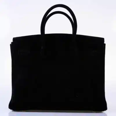 Hermès Rare Collectible Birkin 35 Black Veau Velours Suede Gold Hardware