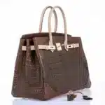 Hermès Rare Collectible Birkin 35 Gris Elephant/Etrusque/Ficelle Tri-Exotic Ghillies Grand Marriage Permabrass Hardware