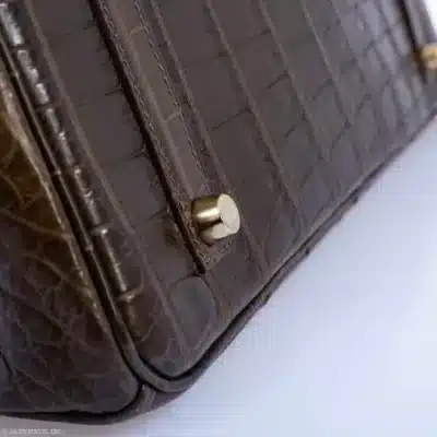 Hermès Rare Collectible Birkin 35 Gris Elephant/Etrusque/Ficelle Tri-Exotic Ghillies Grand Marriage Permabrass Hardware